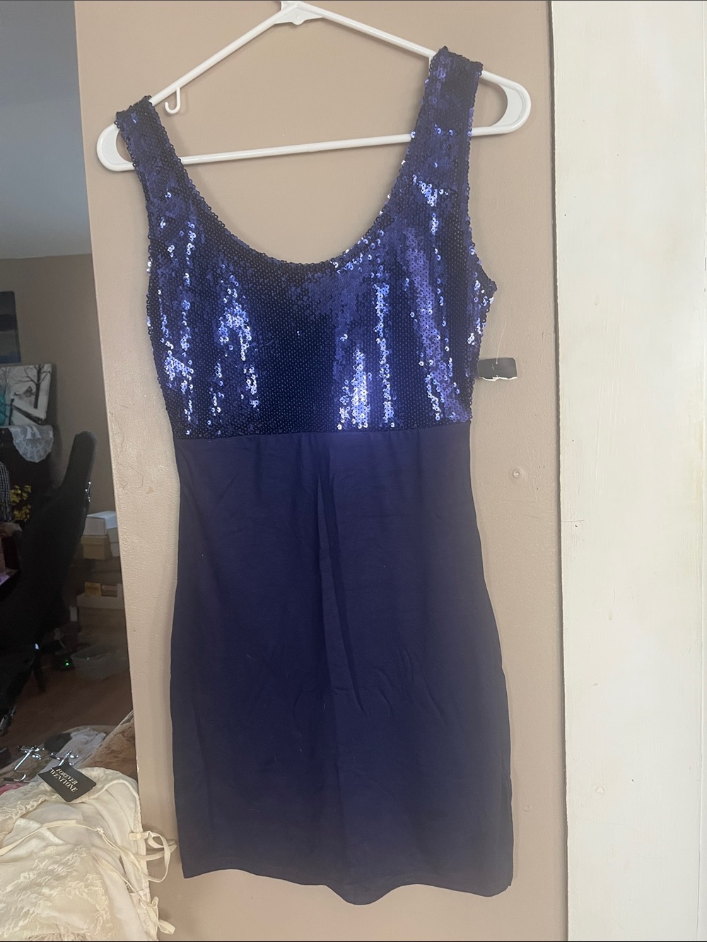 Forever 21 Royal Blue Sequin Tank Mini Dress